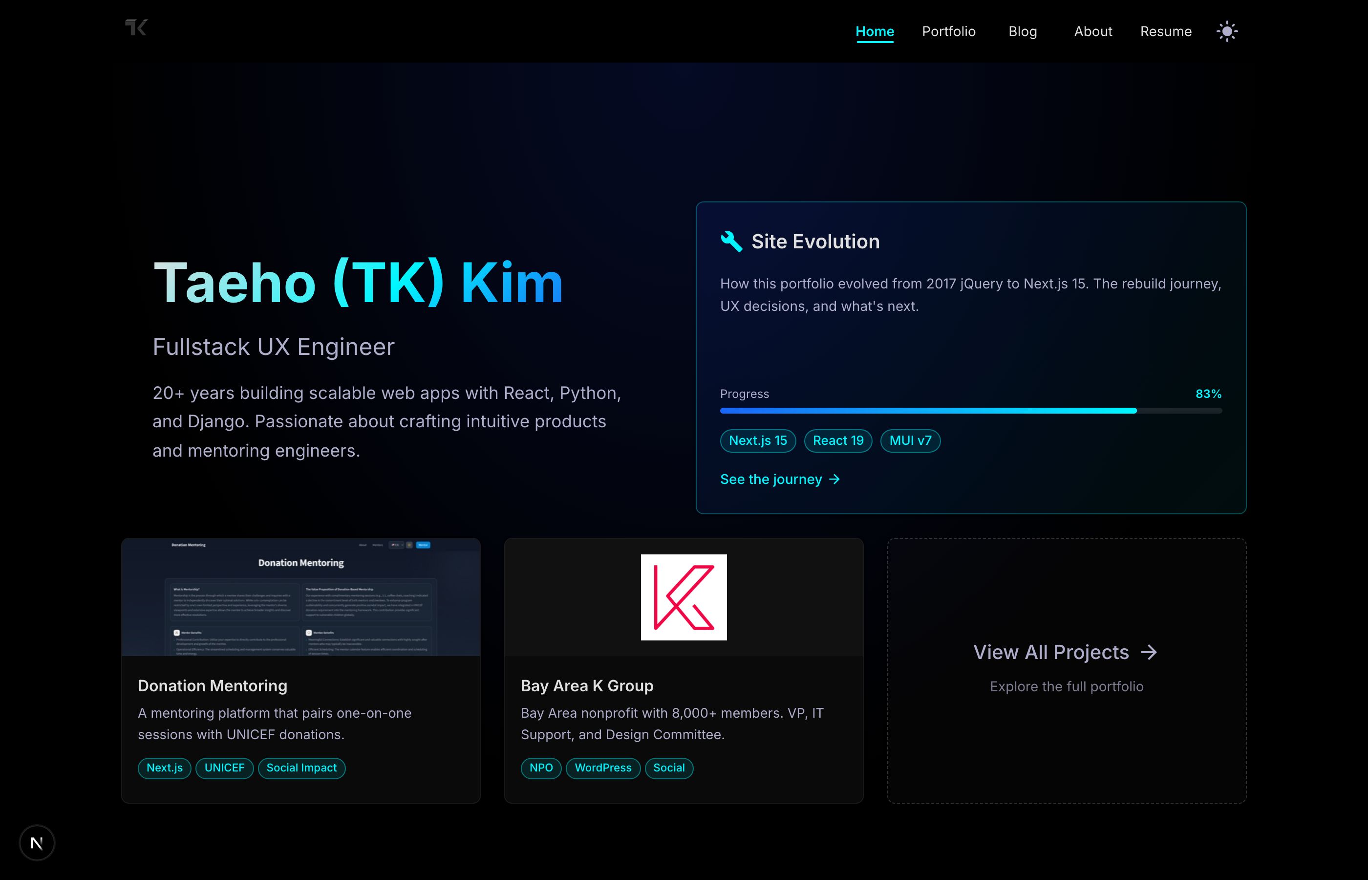 The landing page before the redesign